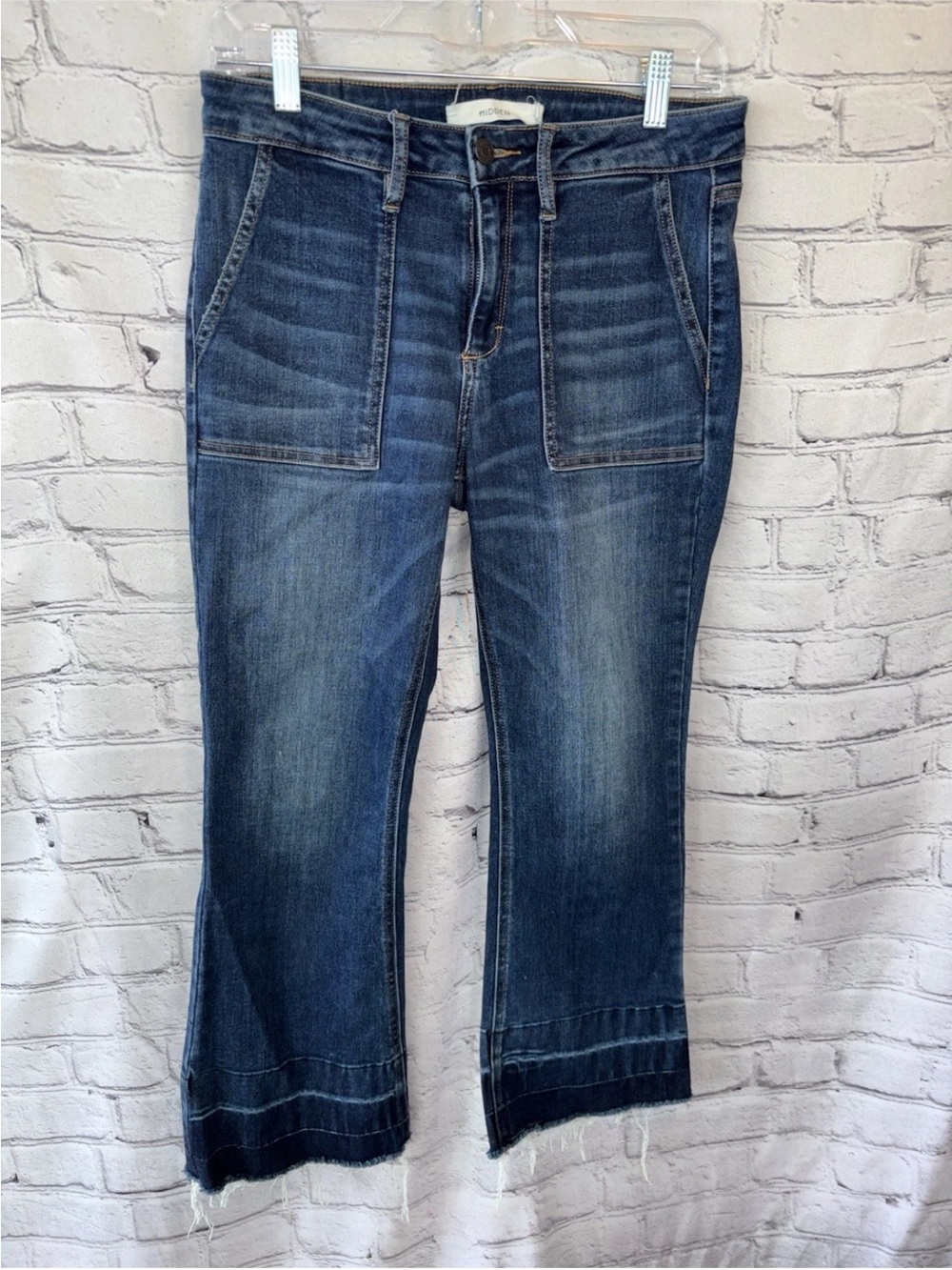 Hidden Boot Cut Frayed Hem Women’s Jeans Size 28 Pockets High Rise Boho - Picture 1 of 6